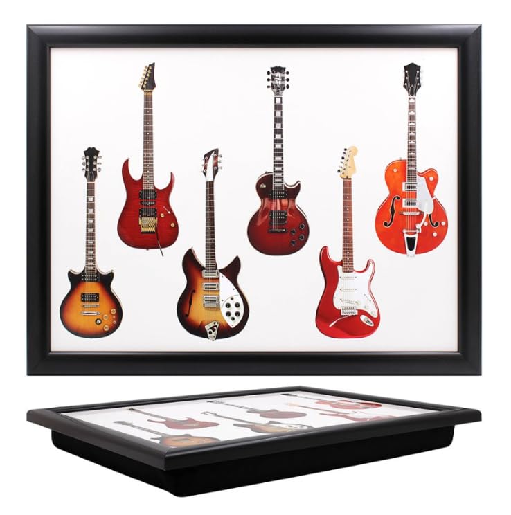 Tamersgifts Cushioned Laptrays Lap Tray TV Dinner Bean Bag Padded Cushion Gift (Guitar Laptray) — image 1