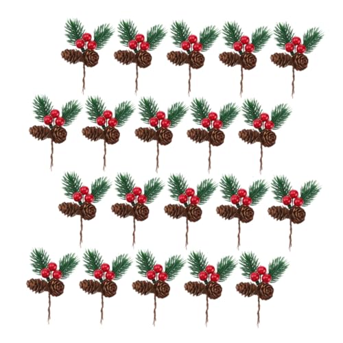 ARTSEWPLY 20 Stück Künstliche Weihnachtsbeeren und Nadeln Teiliges...