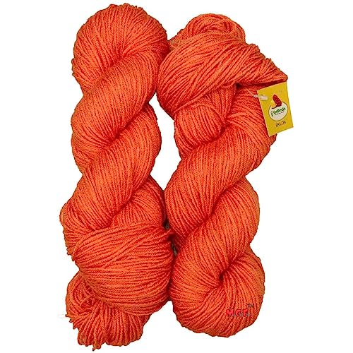 Image of M.G ENTERPRISE Brilon Salmon (200 gm) Wool Hank Hand Knitting Wool /Art Craft Soft Fingering Crochet Hook Yarn, Needle Knitting Yarn Thread Dyed