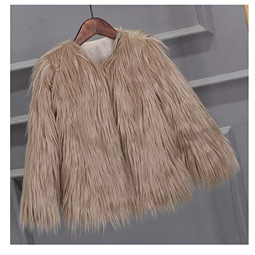 RACHAPE Women's Solid Color Shaggy Faux Fur Coat Jacket Warm Parka Outerwear Khaki