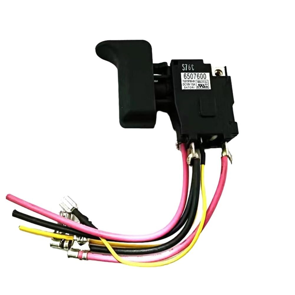 Ersatz-Schalter f¨¹r Elektrobohrmaschine, f¨¹r Makita DJR186 und JR186D, Modell 650760-0, Robustes ABS+Metall-GEH?use, einfache Montage, schwarz