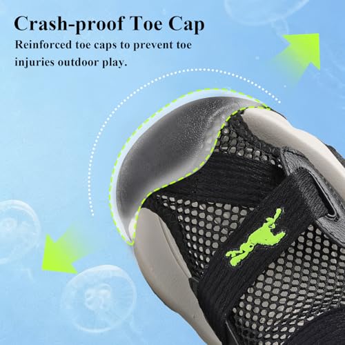 Image of JMFCHI Boys Girls Sports Sandals Summer Kids Closed Toe Outdoor Sandals Athletic Water Shoes Sandals Child Pool Beach Sandals Quick Drying Slip Resistant