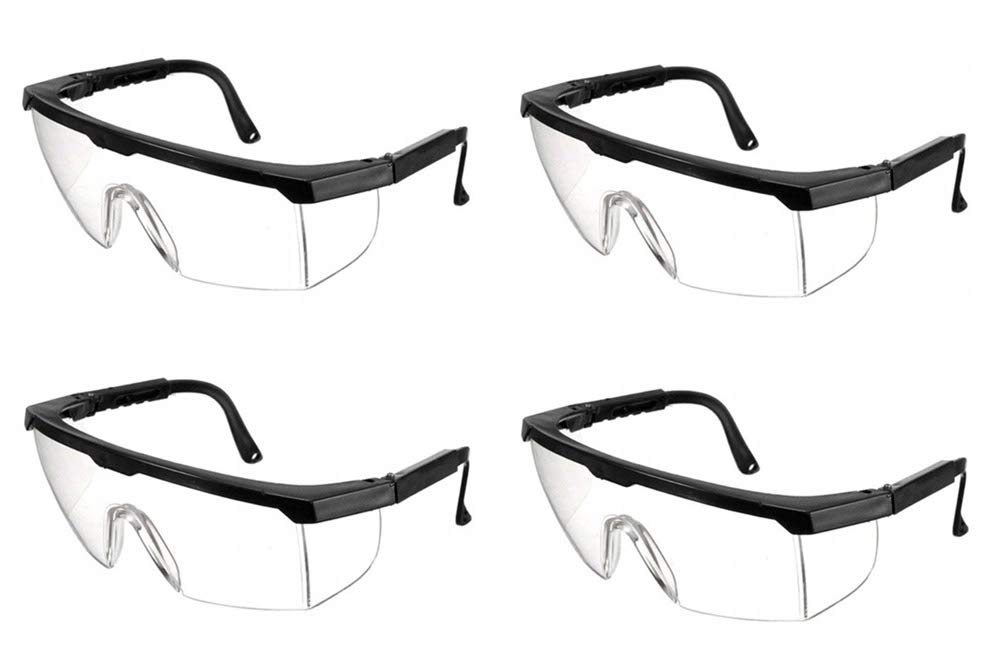 Perfektgarten Black/Blue 4 X Work Safety Glasses Laboratory Glasses Safety Glasses Eye Protection Goggles