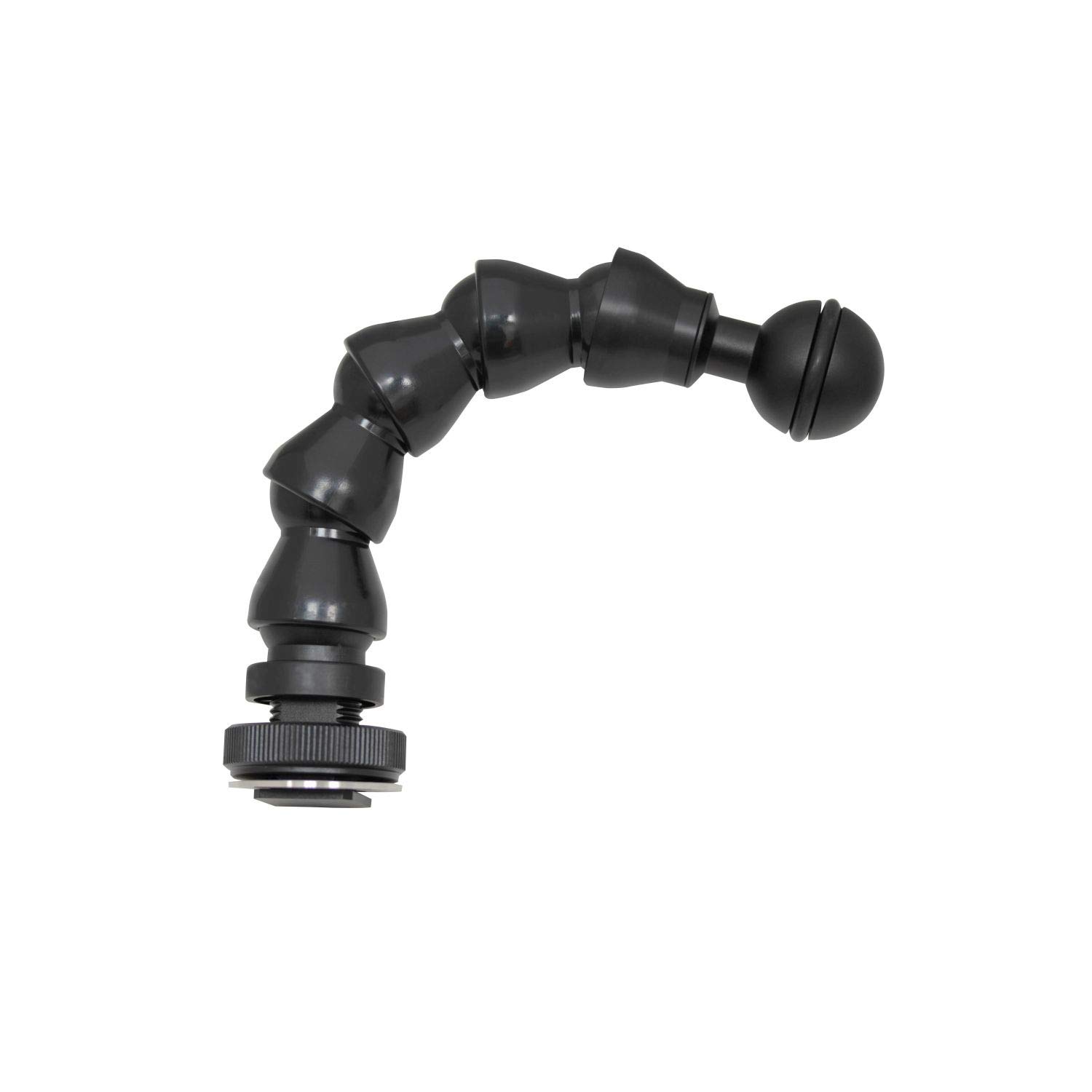 BigBlue6" Flexible Arm with Hot-Shoe/Ball Adapter for Underwater Photography Strobe Arm, Black, Aluminum Frame