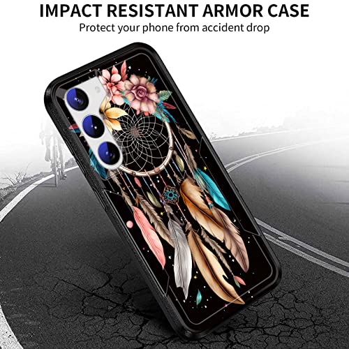 JHYYTUJTYP for Galaxy S23 Plus Case,[Military Grade Drop Tested] Heavy-Duty Tough Rugged Shockproof Protective Case for Samsung Galaxy S23 Plus 6.6" 2023,Dream Catcher Flower - image 3