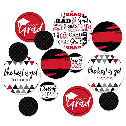 Big Dot Of Happiness Red Grad - Best Is Yet To Come - 2023 Graduation Party Giant Circle Confetti - Red Grad Party Decorations - Large Confetti 27 Count #TOP5