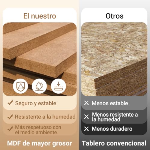 Miniatura 7 de Sobuy Juego De Mesa Y Taburetes Para Comedor Set De Mesa Alta De Bar Y 4 Taburetes Intustrial Blanco Y Natural Ogt11-Wn Es