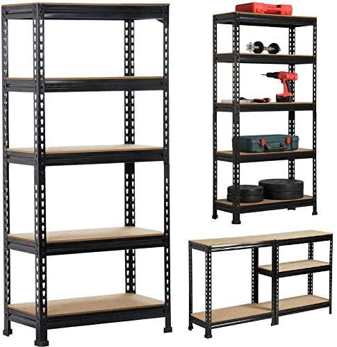 Ash & Roh Heavy-Duty Steel Laminate Storage Rack with Adjustable Shelves and Multipurpose Organization for Garage, Basement, Kitchen, and Living Room (63 * 24 * 12 inch Small 5 Section)-picture-27