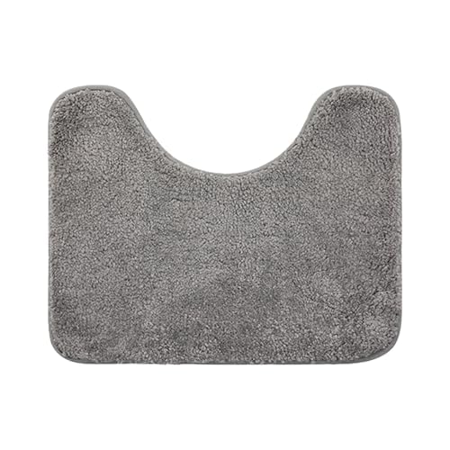 PAVIKE トイレマット u型 グレー ト おしゃれ 洗える トイレマット-北欧 カーペットトイレ 約50cm×40cm 無地 人気 吸水 ふかふか 浴室吸水マットトイレ 滑り止めドアマット家庭用トイレ用