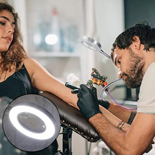 LED Tattoo Lamp,Portable Permanent Makeup Reading 2.5X Magnifier Magnifying USB Salon Desktop Light with Clip,Perfect Light for Eyebrow,Lip,Eyelash Extension,Watch Repair,Energy Saving Bright Light