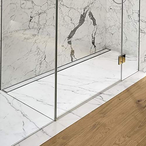 Neodrain 48-Inch Linear Shower Drain With Tile Insert Grate, Professional Brushed 304 Stainless Steel Rectangle Shower Floor Drain Manufacturer,Floor Shower Drain With Leveling Feet, Hair Strainer #TOP6