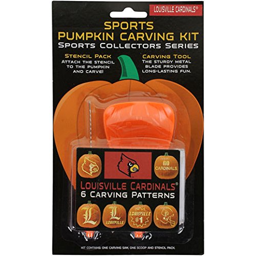 LOUISVILLE CARDINALS Complete Halloween PUMPKIN CARVING KIT (Carving Patterns, Carving Saw, Scoop, & Stencils)