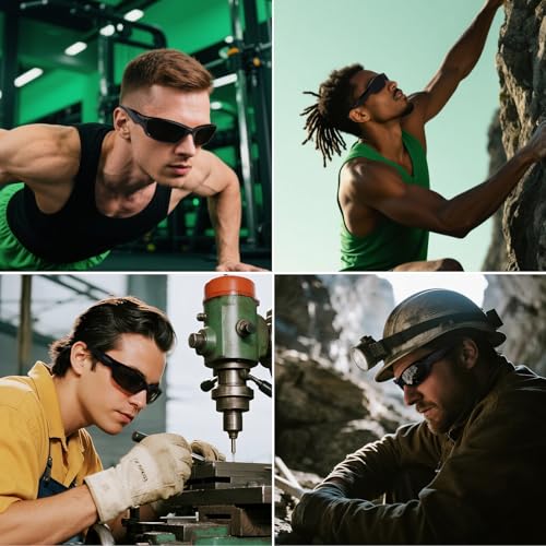 WISTON Z87 Sunglasses for Men Wrap Around Sport Safety Glasses UV400 Impact Resistant Eyewear for Driving Cycling W87022