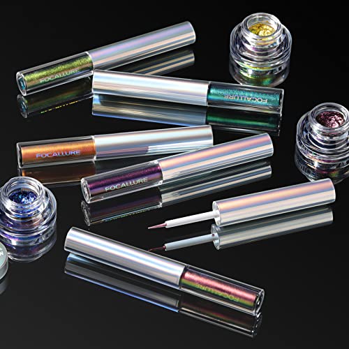 Focallure Chameleon Liquid Eyeliner,Intense Color Shifting Eyeliner Pen,Metallic Multi-Reflective Finish,Waterproof,Smudge-Proof,Ultra-Fine Tip,Phoenix City #TOP7