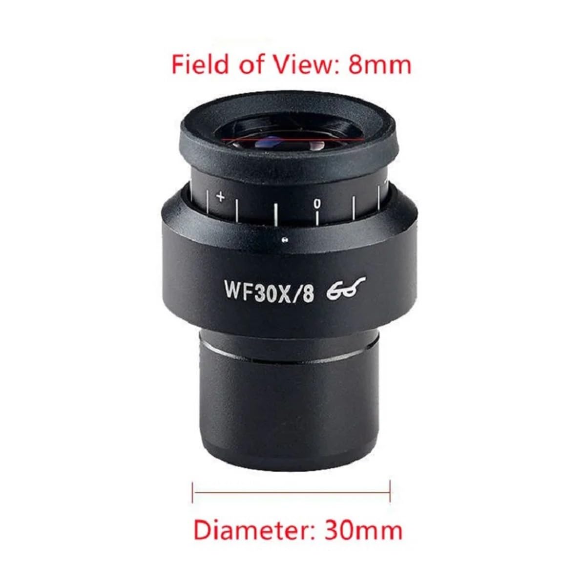 Akcesoria do mikroskopu laboratoryjnego Okular do mikroskopu stereo WF10X WF12.5X WF15X WF20X WF25X WF30X średnica 30 mm regulowane dioptrie wysokie pole punkt okularowy szerokie pole (WF30X-8)
