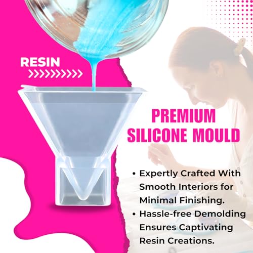 Image of Oytra Resin Pyramid Mould Art Craft Silicone Mold Set of 3 for DIY Casting Crafting Materials Set for Beginners and Artists