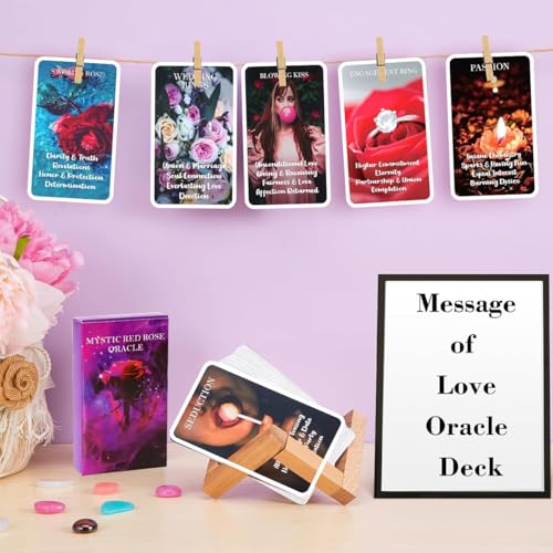 Image of PATPAT 53 PCS Love Oracle Card Game Tarot Card Deck For Beginners With Meanings On Them Loving Tarot Deck With Messages On Cards