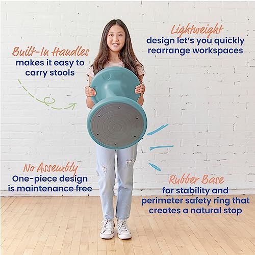 Image of ECR4Kids Twist Active Wobble Stool, 18in Seat Height, Classroom Furniture, Powder Blue