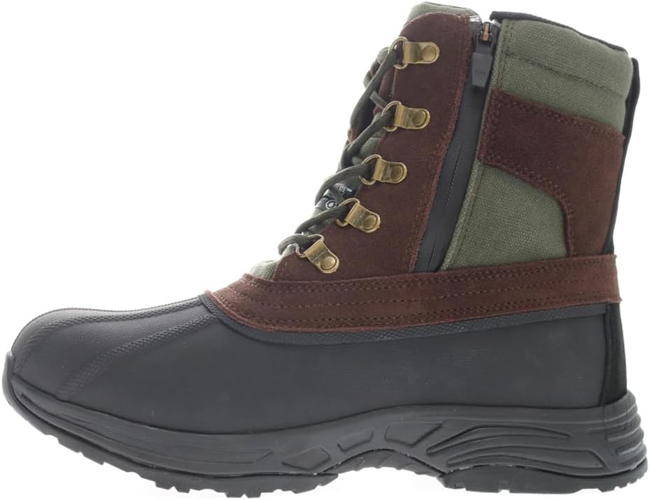 Propét Men's Cortland Durable Waterproof Snow Boots Brown/Oilve 14 XX-Wide US