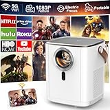 [Electric Focus] Native 1080P 5G WiFi Bluetooth Projector, Bolumin Portable Outdoor Movie Projector, 12000LM Full HD Video Projector for Home Theater, Compatible with iOS/Android/TV Stick/HDMI/USB