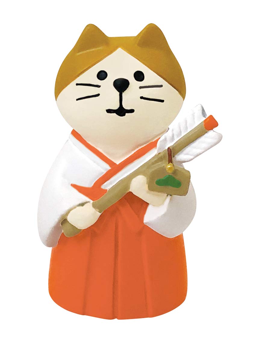 Amazon.co.jp: デコレ コンコンブル concombre 巫女猫 3×2.4×H5cm ZCB