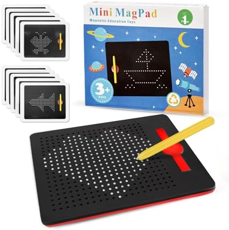 AMFUN Magnetische Zeichentafel, Kinder Magnetisches Stahlkugel Zeichentafel, Magische Magnetspiel, Magnet Spiel mit Kugeln und magnetischem Stift, für Kinder Ab 3 Jahre (Schwarz)