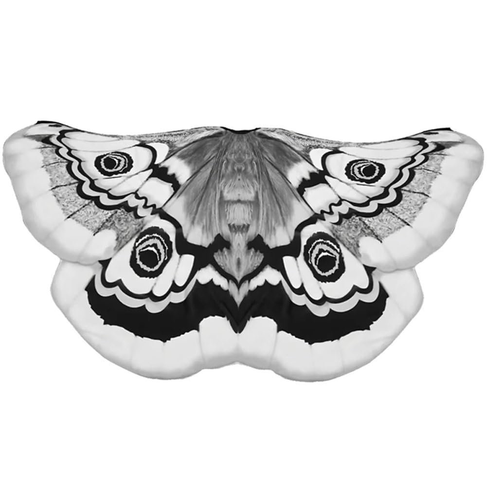 Fituenly Grey Halloween Moth Butterfly Costume Wings Cape For Role Playing Party Carnival Masquerade Performance