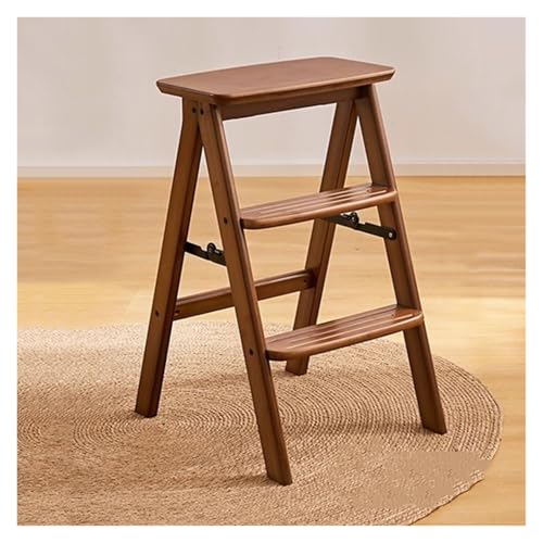 Taburete plegable de madera: alcanza altura con seguridad antideslizante