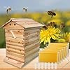 Flow Hive Beehive, Automatic Honey Bee Hive House with 7Pcs Auto Circulation Comb Beehive Frames Kit, Beekeeping Brood Box Raw Bee House Honey Collection for Beekeepers
