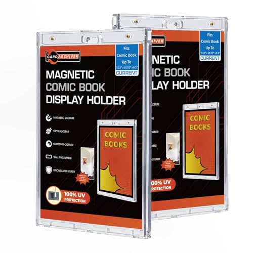 2ct Current Magnetic Display-Cases - Crystal Clear One Touch Comic-Book Holders UV Protection Slab Protectors Premium Wall-Mountable Holders