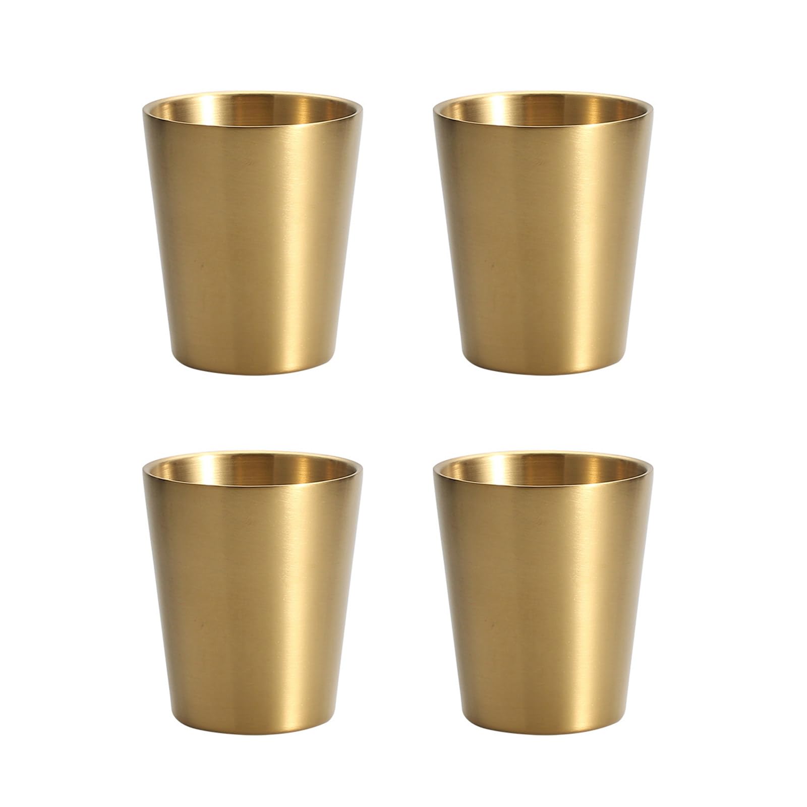 carotoe 4pcs Stackable Stainless Steel Cups with Double Wall Insulation Vacuum Insulated Mugs Small Metal Drinking Glasses Insulated Drinking Cups
