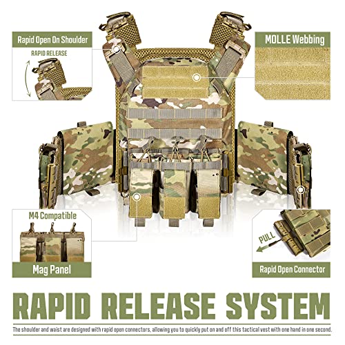 Gloryfire Tactical Vest Quick Release Airsoft Vest Adjustable Breathable Military Weighted Vest For Cs/Training #TOP1