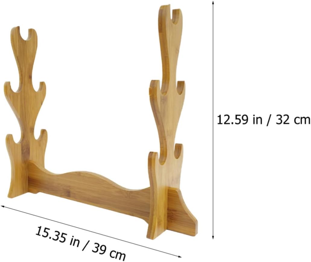 Bamboo Flute Holder Desktop Display Rack Stand for Home and Retail Xmas image 2