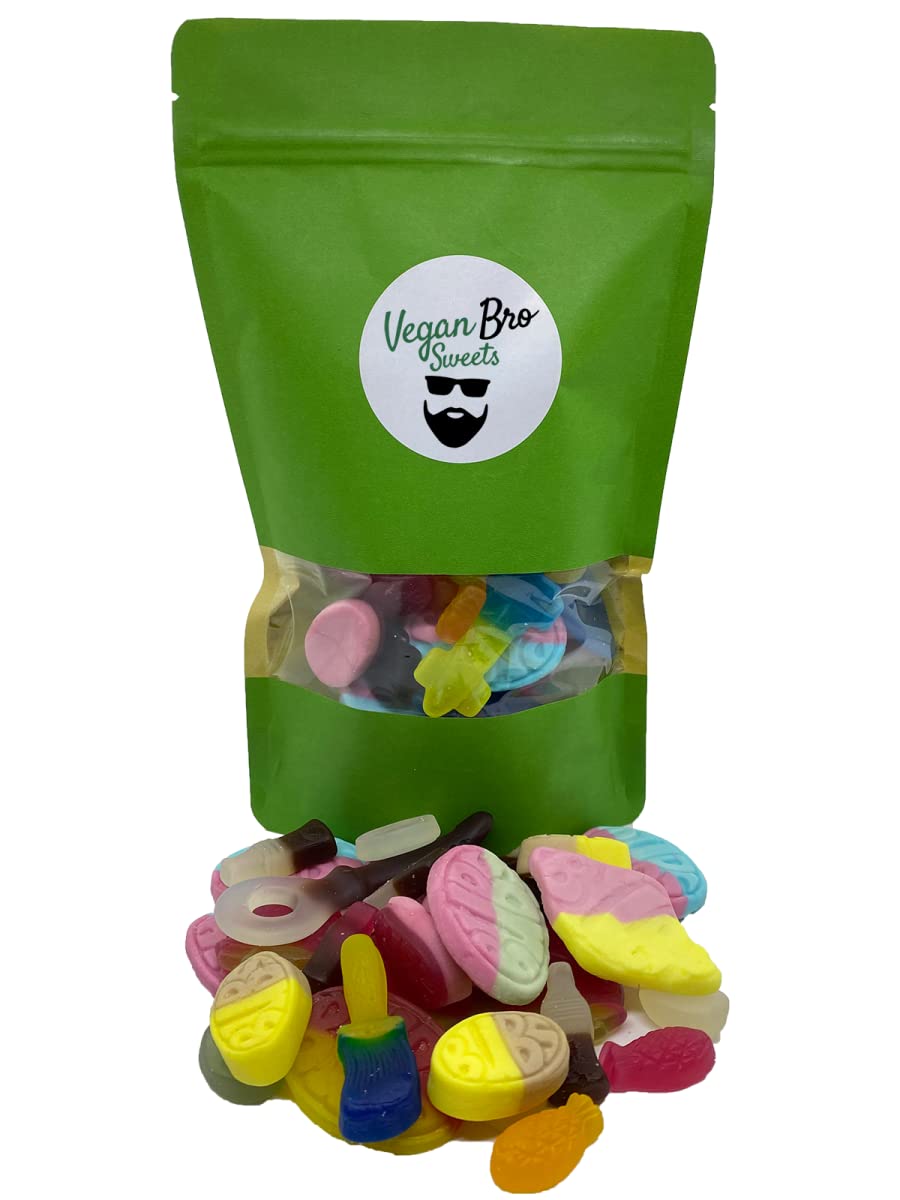 Vegan Bro SWEETS Big Bag słodkie – 500g wegańskie żelki owocowe, guma winowa, batonik cukierkowy – idealne do podarowania