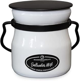 Milkhouse Candle Company, Creamery Glow Collection Scented Soy Candle: Cream Jar Candle, Saltwater Mist, 5-Ounce