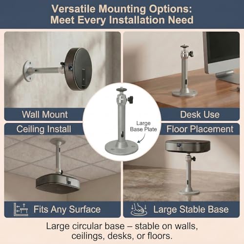 QLK Beamer Halterung Deckenhalterung, Beamerhalterungen Alu Universal, Schwenkbar Wandhalterung Projektor Wanddeckenhalterung Mini Projektorhalterung Decke für Projektor Wall Ceiling Mount