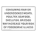 ComplianceSigns.com Consuming Raw Or Undercooked Meats, Poultry, Safety Sign, 10x7 inch Plastic for Safe Food Handling White