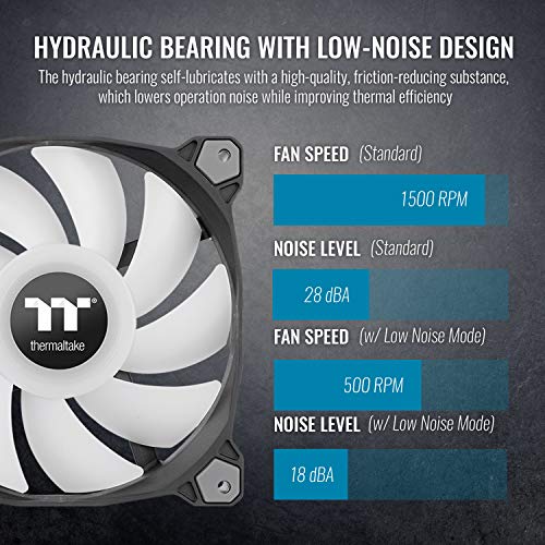 Image of Thermaltake Pure Duo 120mm 16.8 Million RGB Color 5V ARGB Motherboard Sync 2 Light Rings 18 Addressable LED 9 Blades Hydraulic Bearing Case /Radiator Fan CL-F115-PL12SW-B
