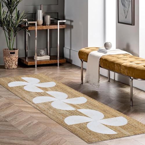 Tapis de couloir en jute pour entrée et escalier bohème beige Kilim - 3