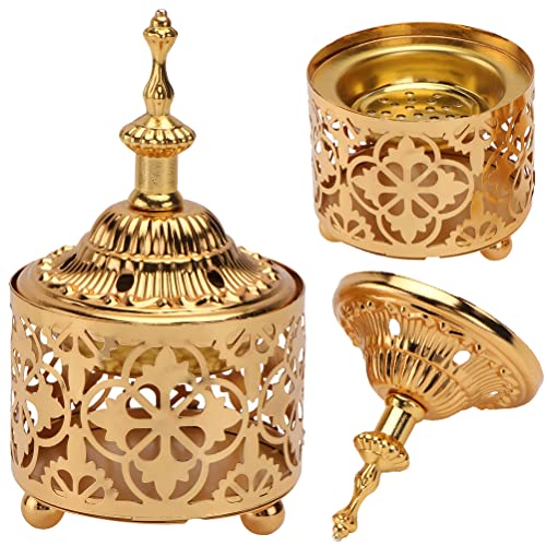 Abaodam Arabic Incense Burner Metal Vintage Incense Burner Burner Aroma Lamp Incense Holder- Iron Art Candlestick Decorative Candle Stand Home Scented Candle Stick