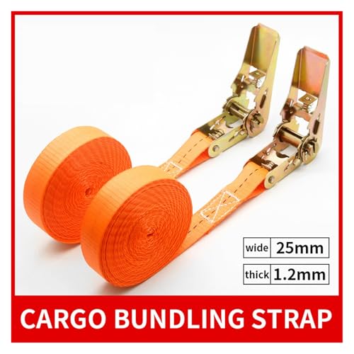 Heavy Duty Ratchet Tie Down Straps with Metal Buckle, 4500kg Break Strength Cargo Straps for Truck Car Trailer, Secure Luggage & Goods Transport Belt(3M) - Image 2