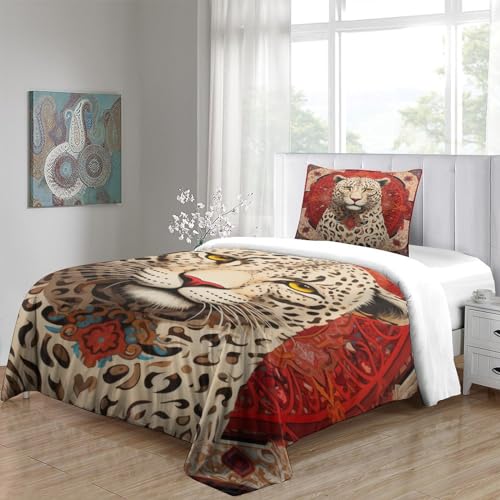 Funda nórdica leopardo 3D microfibra funda edredón 135x200 con cremallera 5