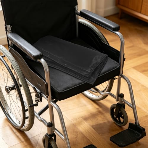Funda de asiento para silla de ruedas ventilada y resistente a la humedad con tornillos 8
