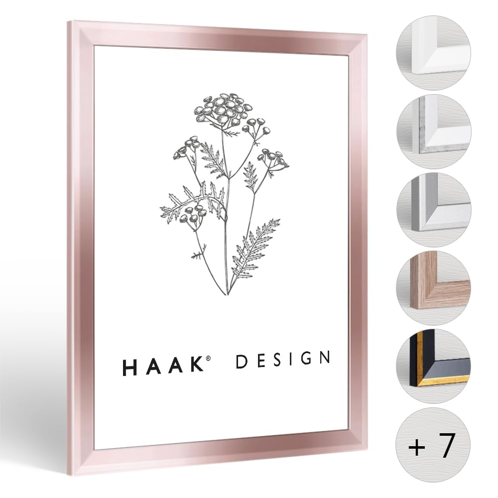 HaakDesign Cornice portafoto sottile RICO lucida, edizione 61 x 91,5 cm, in oro rosa, per puzzle, poster