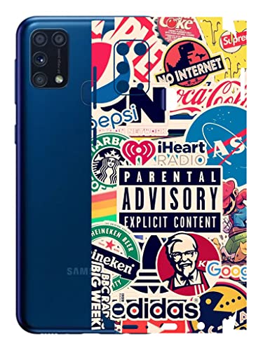 Image of AtOdds - Samsung Galaxy M31 Mobile Back Skin Rear Screen Guard Protector Film Wrap (Coverage - Back+Camera+Sides) (Explicit Graffiti)