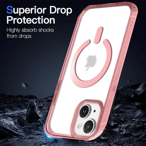 Image of KARWAN️ Hybrid Transparent iPhone 15 Back Cover Case Compatibe with Mag-Safe | Shockproof Design |Camera Protection Bump | Transparent Back Cover Case for iPhone 15 (PC, TPU | Pink
