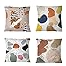 Poszewki na poduszki 40x40,abstrakcyjne poszewki na poduszki w kształcie liścia Boho 4-pak poszewki na poduszki na sofę,puszyste miękkie przeciwzmarszczkowe z niewidocznym zamkiem błyskawicznym do sal