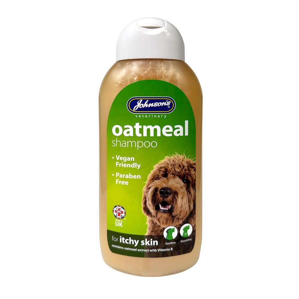 Johnsons Oatmeal Shampoo for Dogs - Soothes Itchy Skin, Vegan Friendly - 400ml