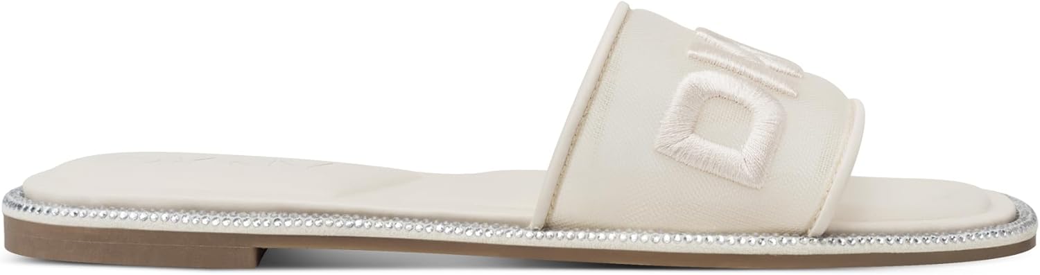 DKNY Women's Badin Studded Flat Sandal With Logo