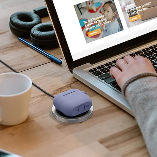 Image of Tobfit Case for AirPods 4 Case Cover 2024 with Lanyard & Keychain, Soft Silicone Protective Case for Apple AirPods 4th Generation, Full Protection, Support Wireless Charging - Blue-Gray